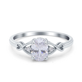 Oval Infinity Ring with Cubic Zirconia